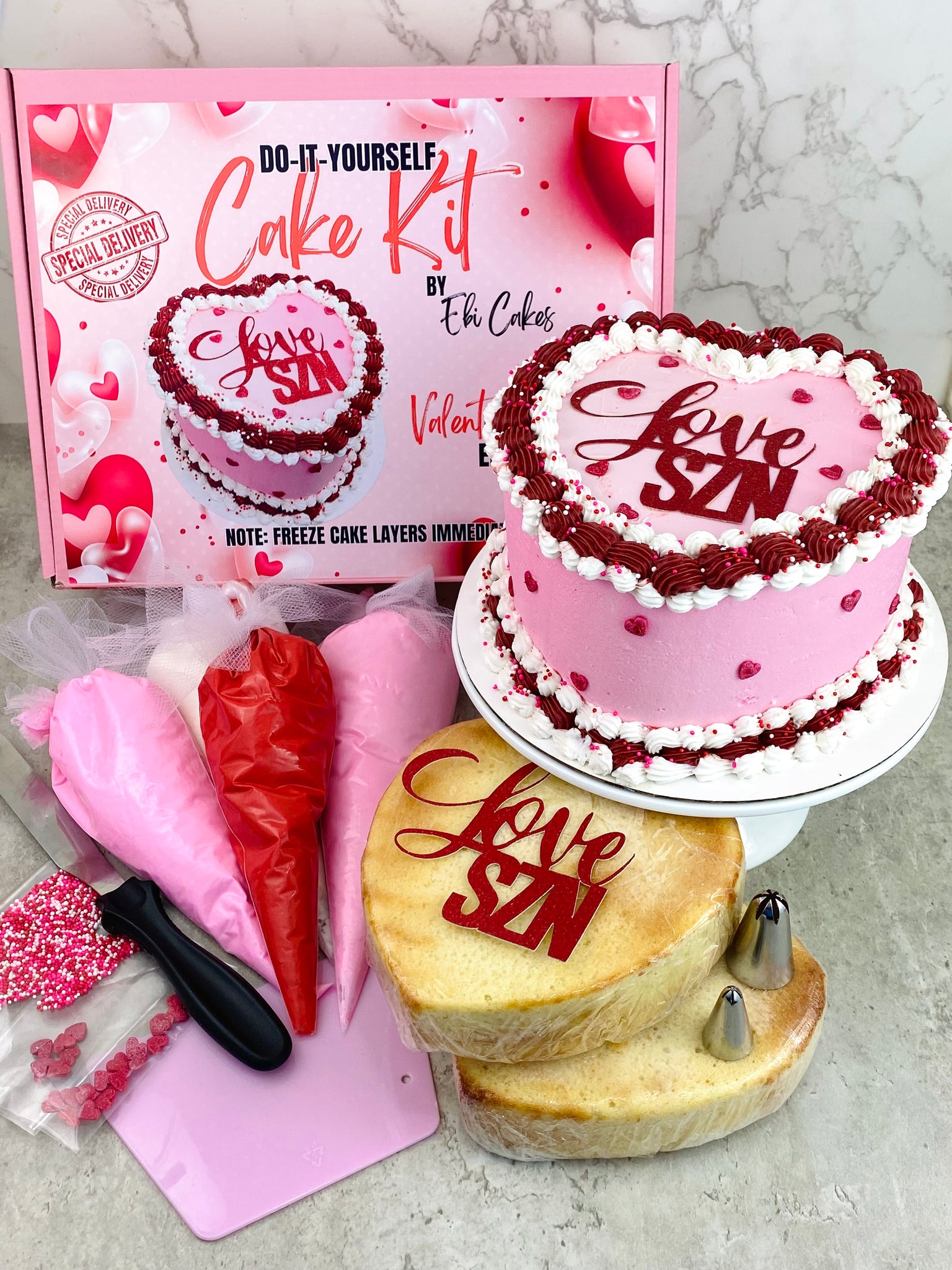 Heart Shaped Valentines DIY Cake Kit – CAK Bakery