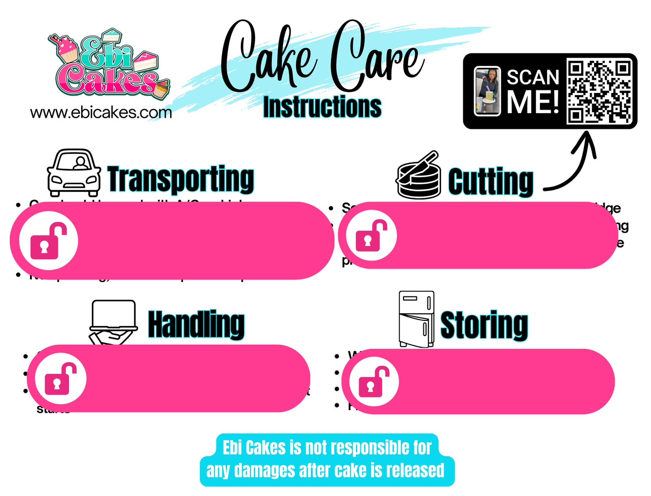 Cake Care Label Download